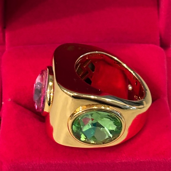 NWOT Kurt Geiger Gold and Gemstone Ring Size 8. It is a 8 regardless of comments - Picture 3 of 8